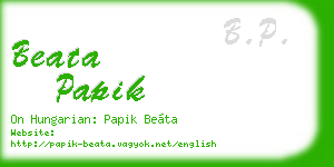 beata papik business card
