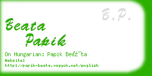 beata papik business card